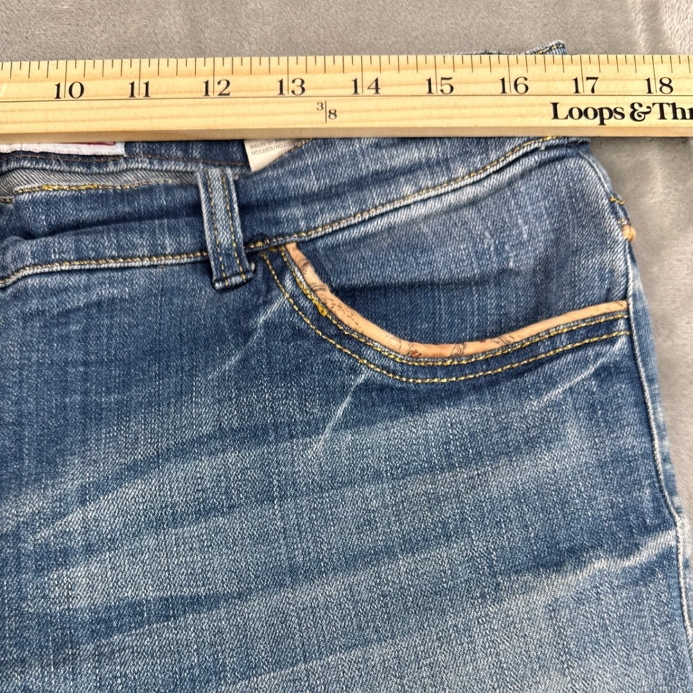 Piero Guidi Magic Circus Straight Leg Distressed Jeans Blue Size 31 Italy - Picture 5 of 8